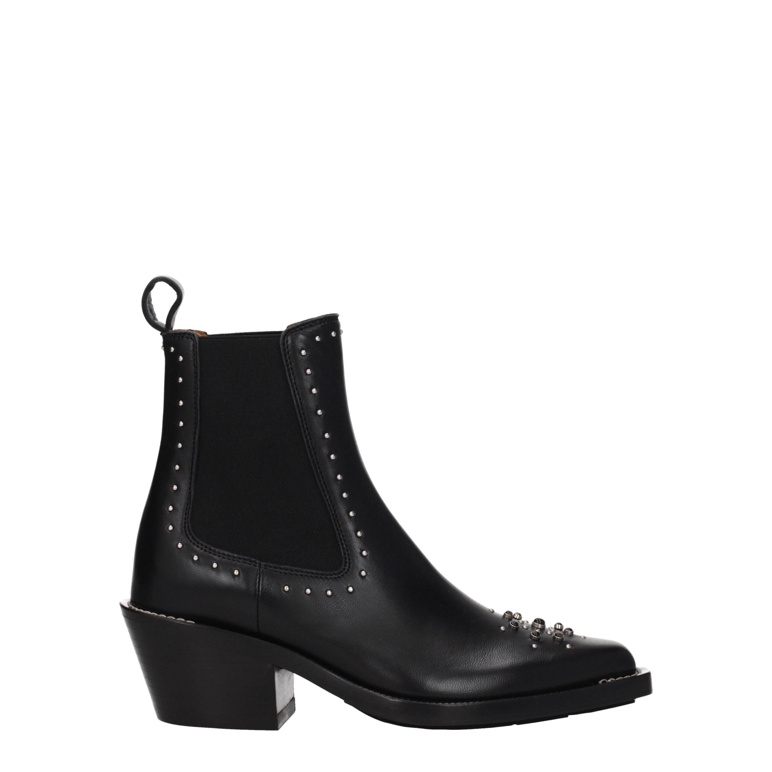 Chloé Black Leather Ankle